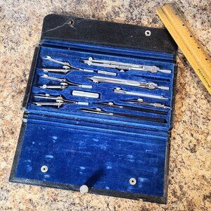 1960 Vintage Staedtler Drafting Drawing Set, Staedtler Tradition Model 21210